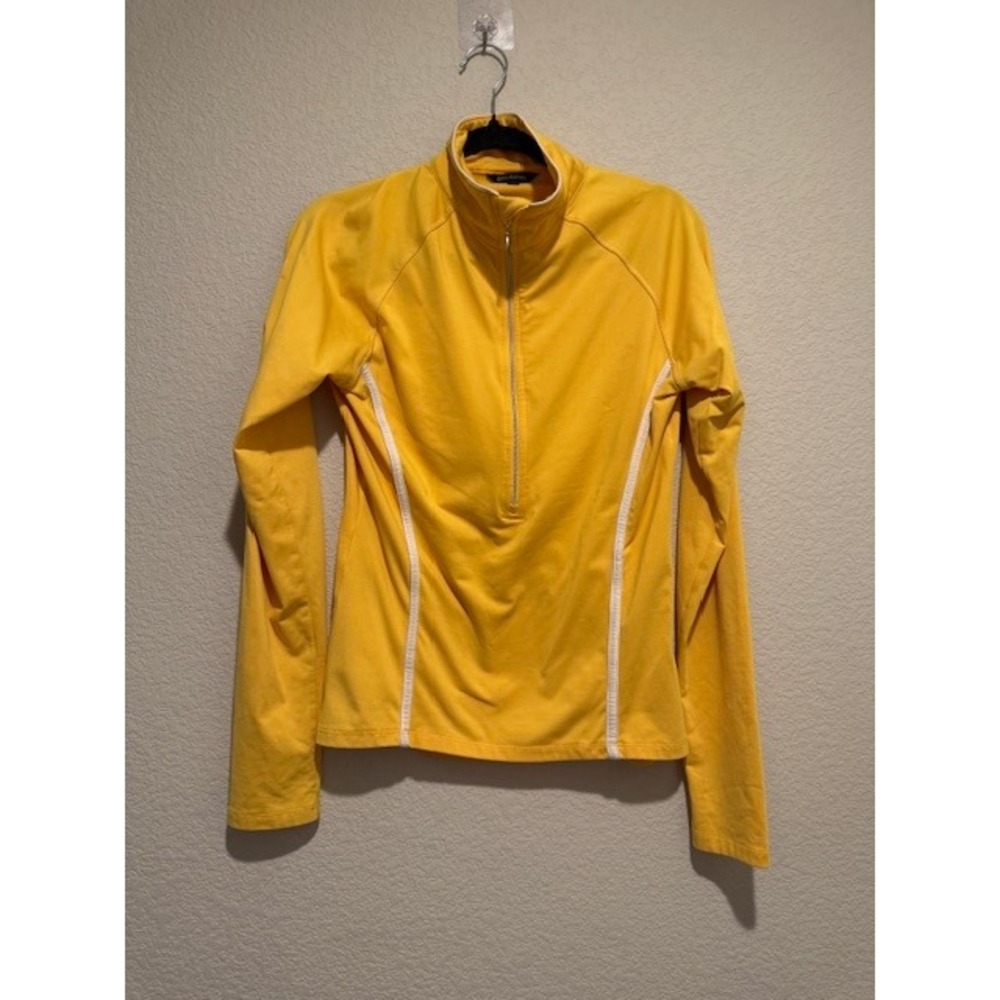 Skea Shimmies Womens Yellow Quarter Zip Long Sleeve Athletic Top Size S 2149